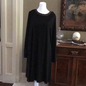J Jill Black dress with back pleat.